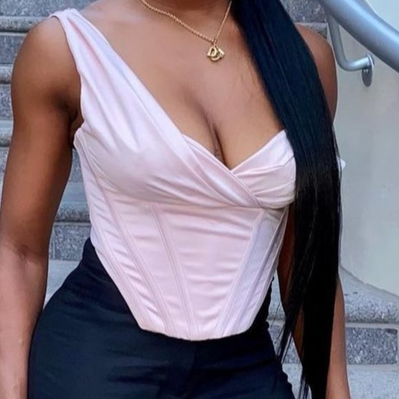 House of CB Tops - 'House of CB' Blush Satin Bustier Corset - Size S